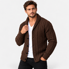 Men’s Cable Knit Button Cardigan – Warm Casual Autumn & Winter Sweater