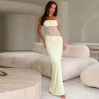 Felicia | Lange jurk kanten detail elegant zomers