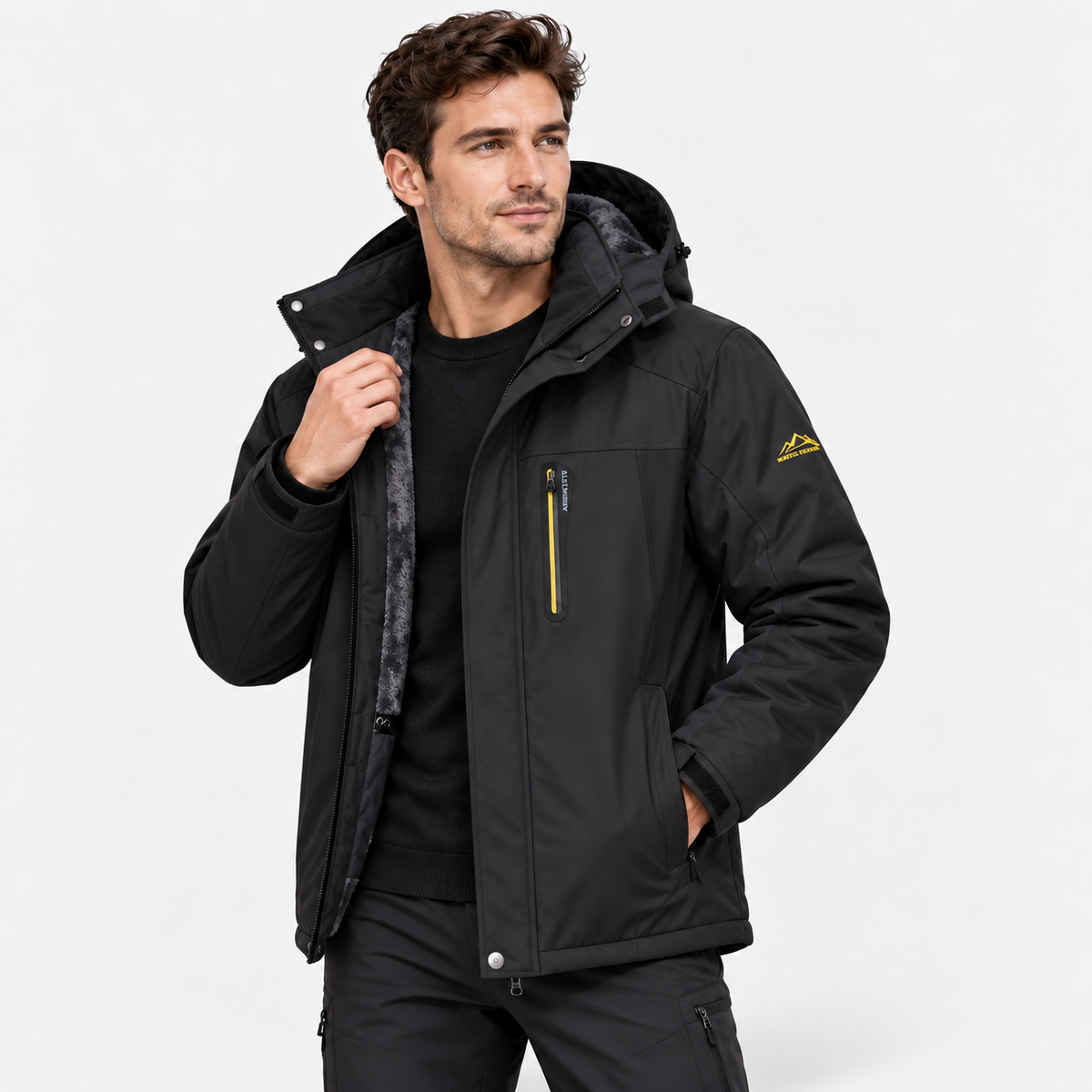 Men’s Heavyweight Fleece-Lined Hooded Winter Jacket