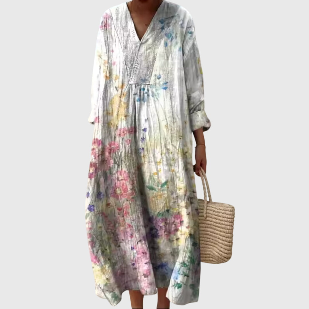 Stephanie | luchtige boho print midi jurk zomer