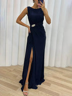 Freesia | Geplooid maxi jurk vloeiend elegant avond