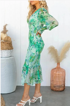 Lara | elegante midi jurk bloemenprint romantisch