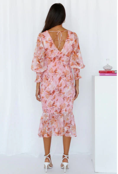 Lara | elegante midi jurk bloemenprint romantisch