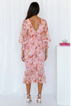 Lara | elegante midi jurk bloemenprint romantisch