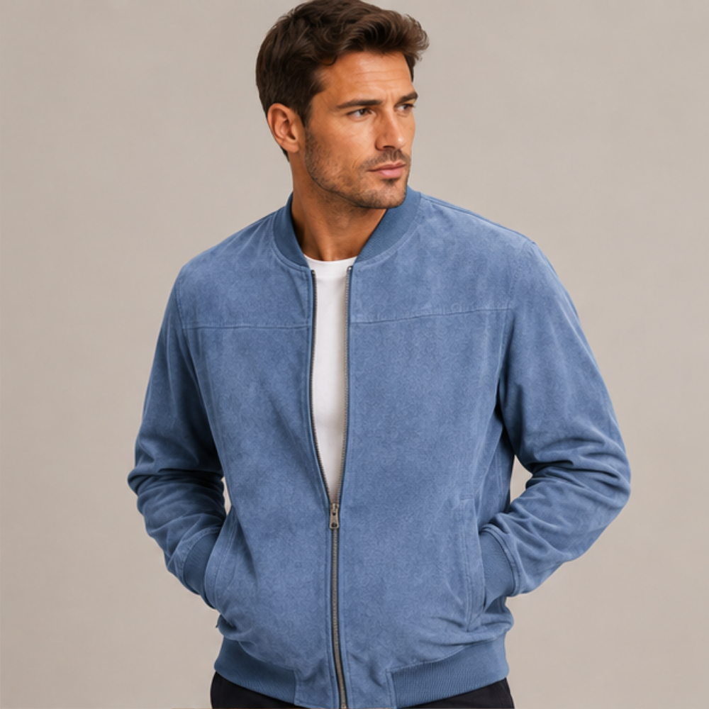 Men’s Zip-Up Jacket with Sporty Stand Collar