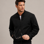 Men’s Zip-Up Jacket with Sporty Stand Collar