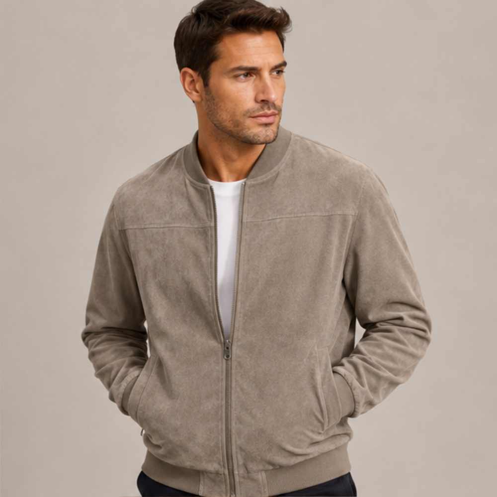 Men’s Zip-Up Jacket with Sporty Stand Collar