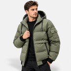Men’s Winter Hooded Jacket – Removable Hood Casual Loose-Fit Coat
