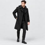 Men’s Slim Fit Double-Breasted Trench Coat