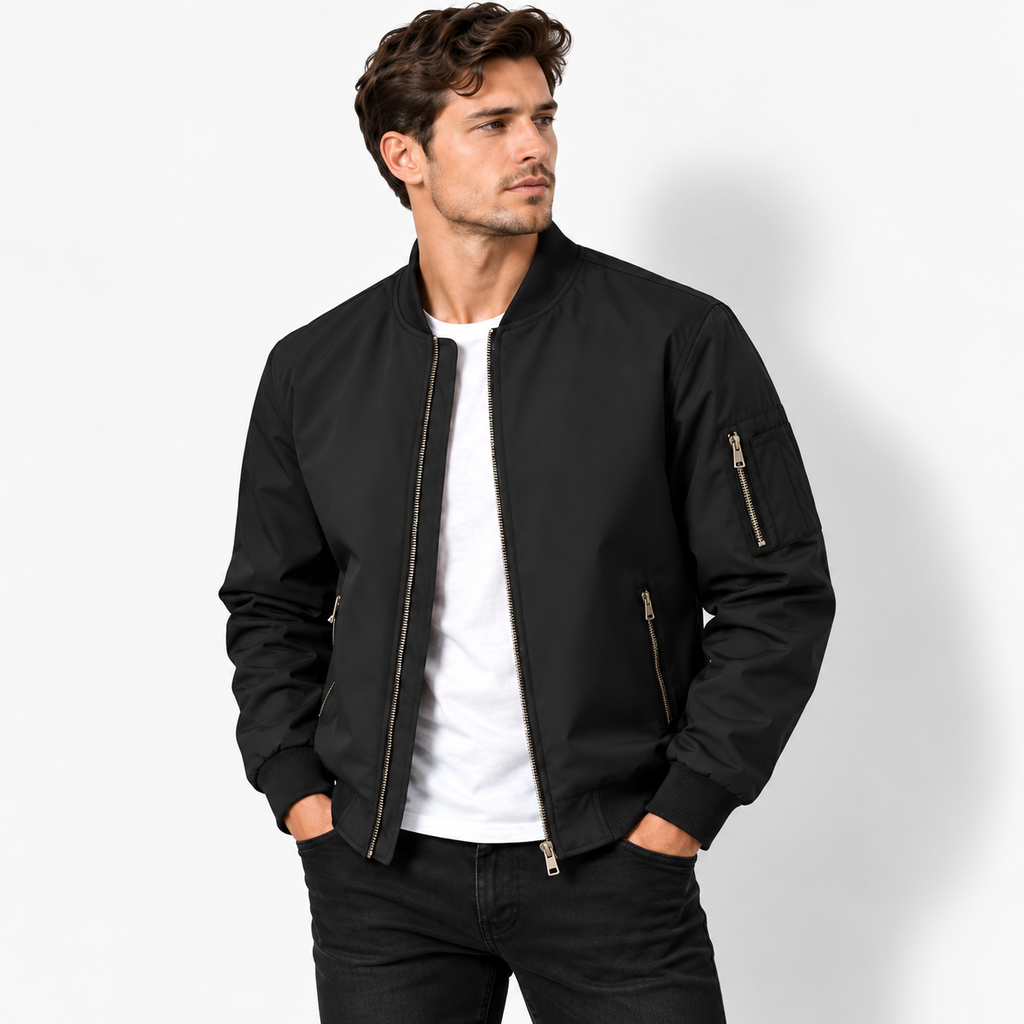 Claude Men’s Transitional Bomber Jacket – Spring & Autumn Casual Outerwear