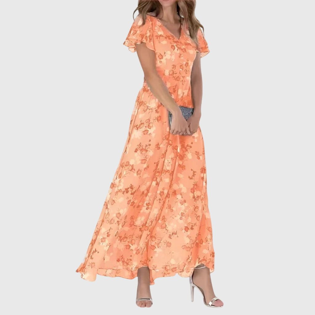 Lola | stijlvolle bloemen midi jurk zomer