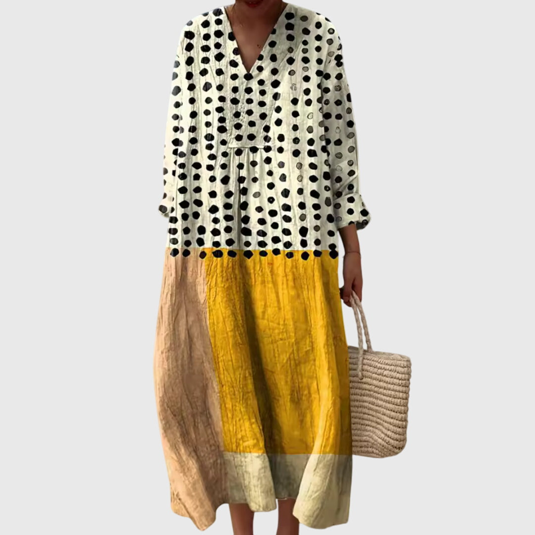 Stephanie | luchtige boho print midi jurk zomer