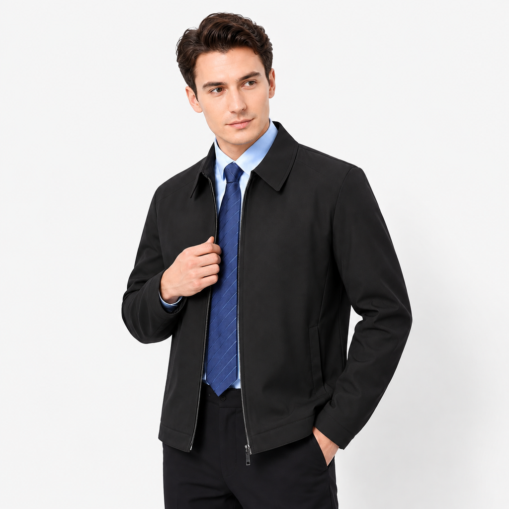 Men's Executive Lapel Zip-Pocket Jacket