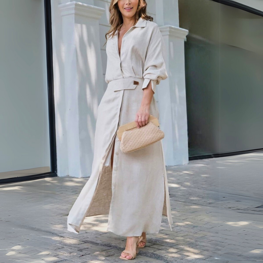 Amara | Luchtige maxi jurk v-hals zomers elegant