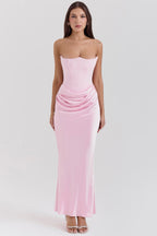 Camellia | Strapless kanten maxi jurk glamour avond