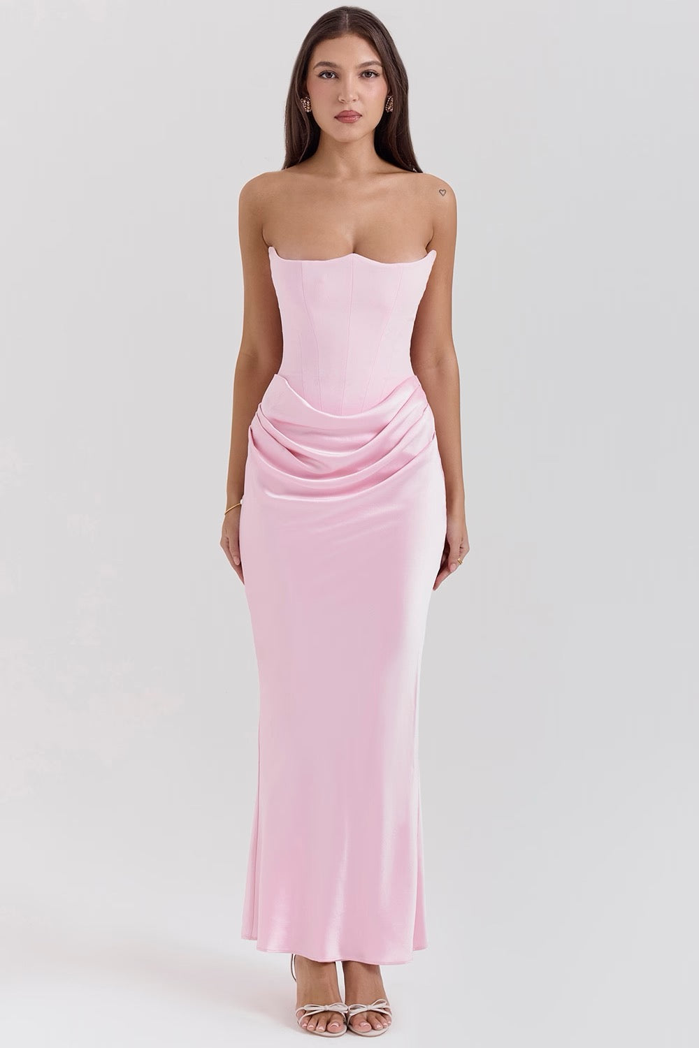 Camellia | Strapless kanten maxi jurk glamour avond