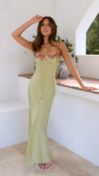 Josephine | Geborduurde avondjurk vloeiend elegant