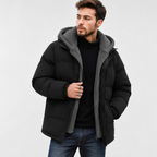 Men’s Winter Jacket with 2-in-1 Look – Padded Hooded Jacket
