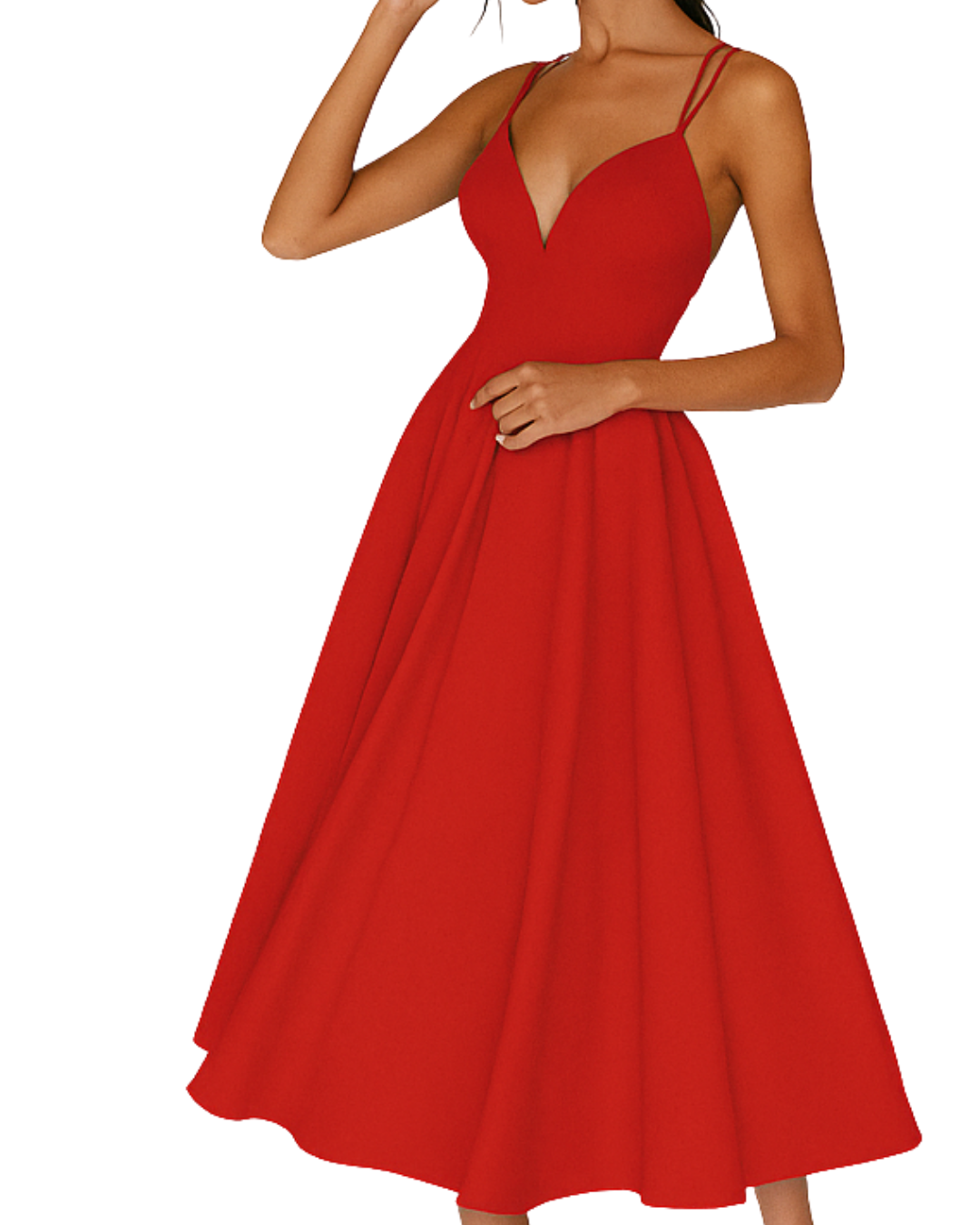 Katie | Strappy midi jurk elegant bruiloft