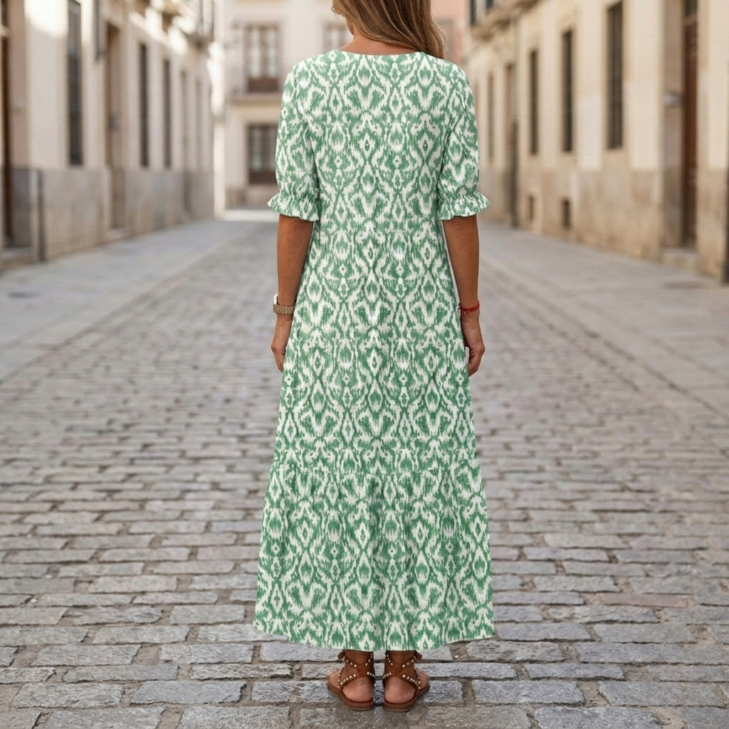 Annika | Comfortabel maxi jurk patroon dames