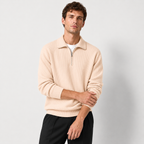 Men's Ribbed Half-Zip Knit Sweater