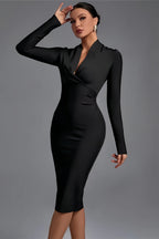 Feline | overslag midi jurk elegant getailleerd zomer