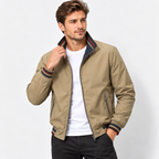 Men’s Reversible Utility Jacket – Stand Collar Casual Zip-Up Coat