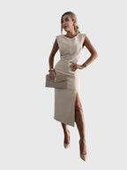 Lisa | chique zwarte midi jurk elegant feest