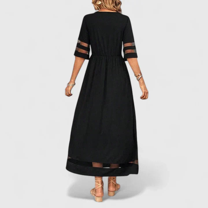 Delymarina | losvallende casual midi jurk zomer