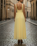 Elara | Elegante maxi jurk plissé feestjurk dames