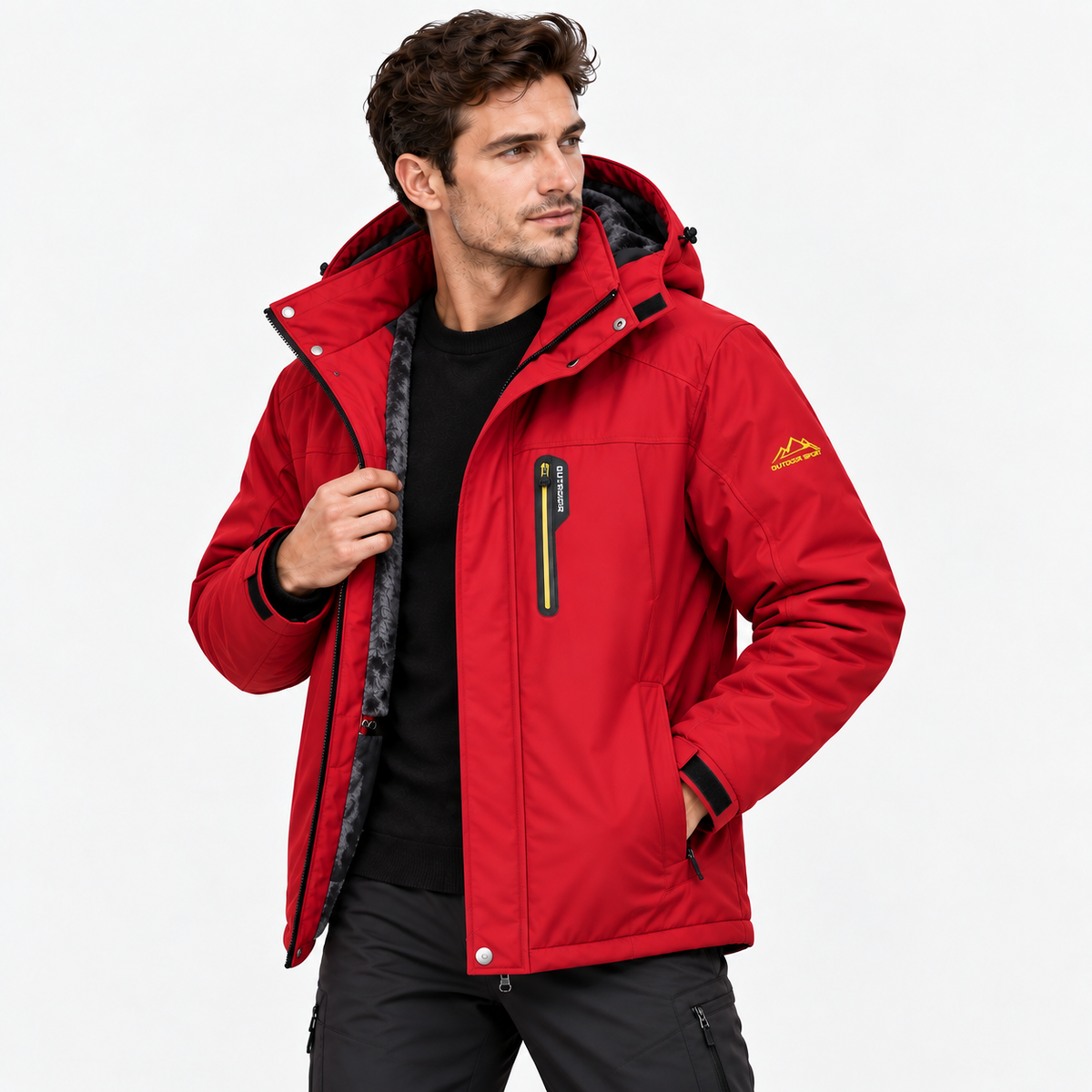 Men’s Heavyweight Fleece-Lined Hooded Winter Jacket