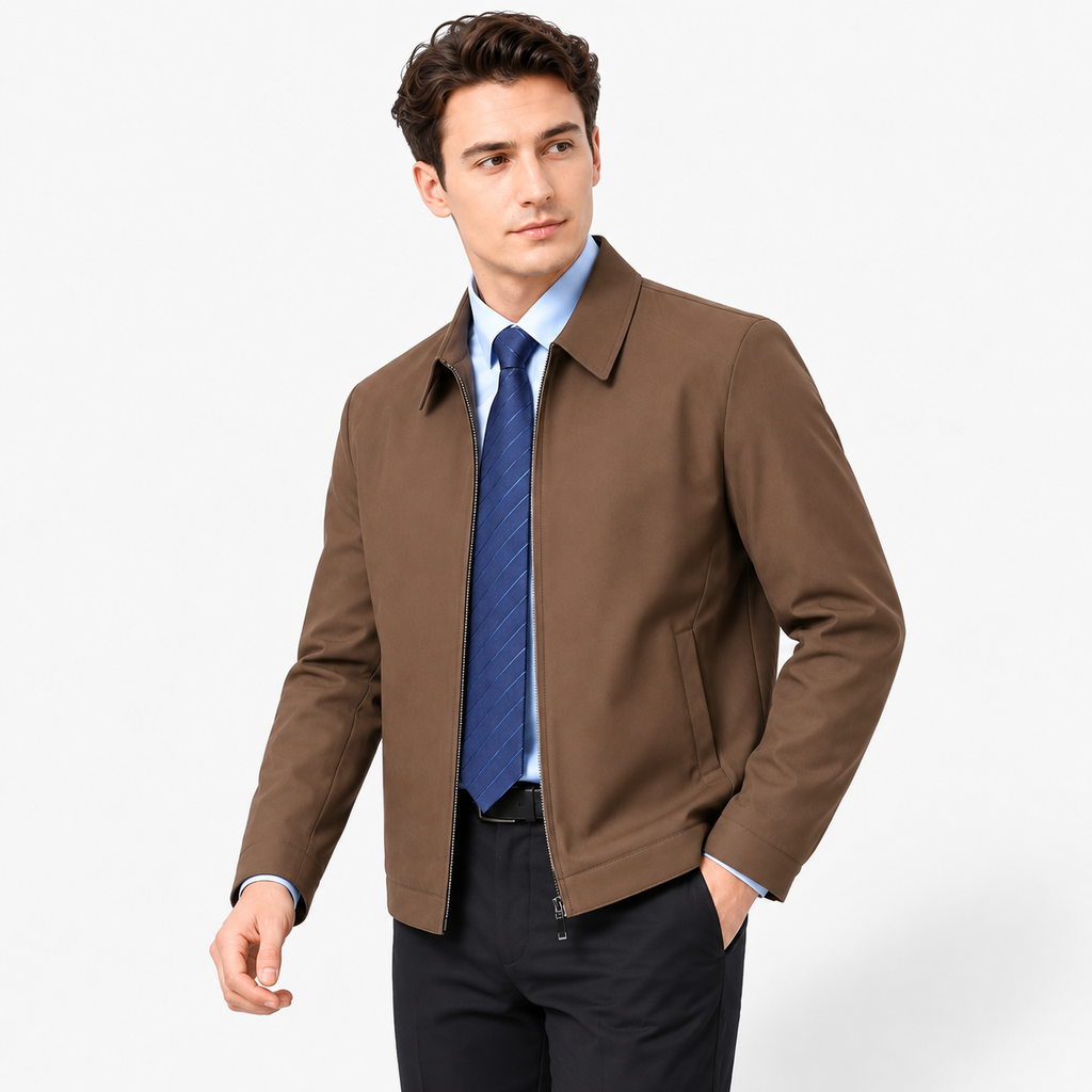 Men's Executive Lapel Zip-Pocket Jacket