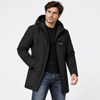 Men’s Hooded Trench Coat – Casual Drawstring Zip-Up Spring & Autumn Jacket