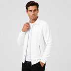 Men’s Waffle-Knit Full-Zip Jacket – Lightweight Casual Sporty Jacket