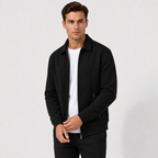 Men’s Waffle-Knit Full-Zip Jacket – Lightweight Casual Sporty Jacket