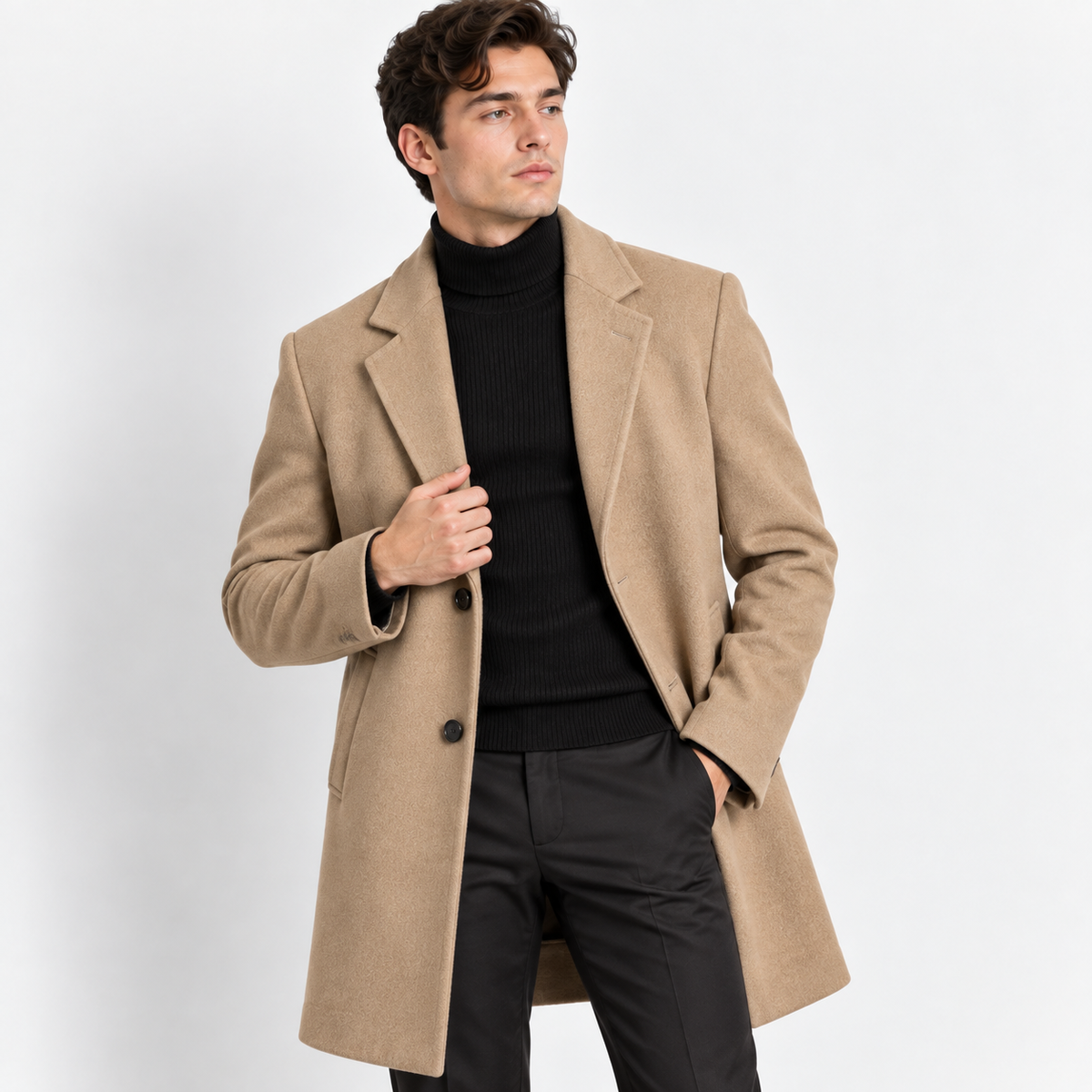 Men’s Slim Fit Mid-Length Trench Coat