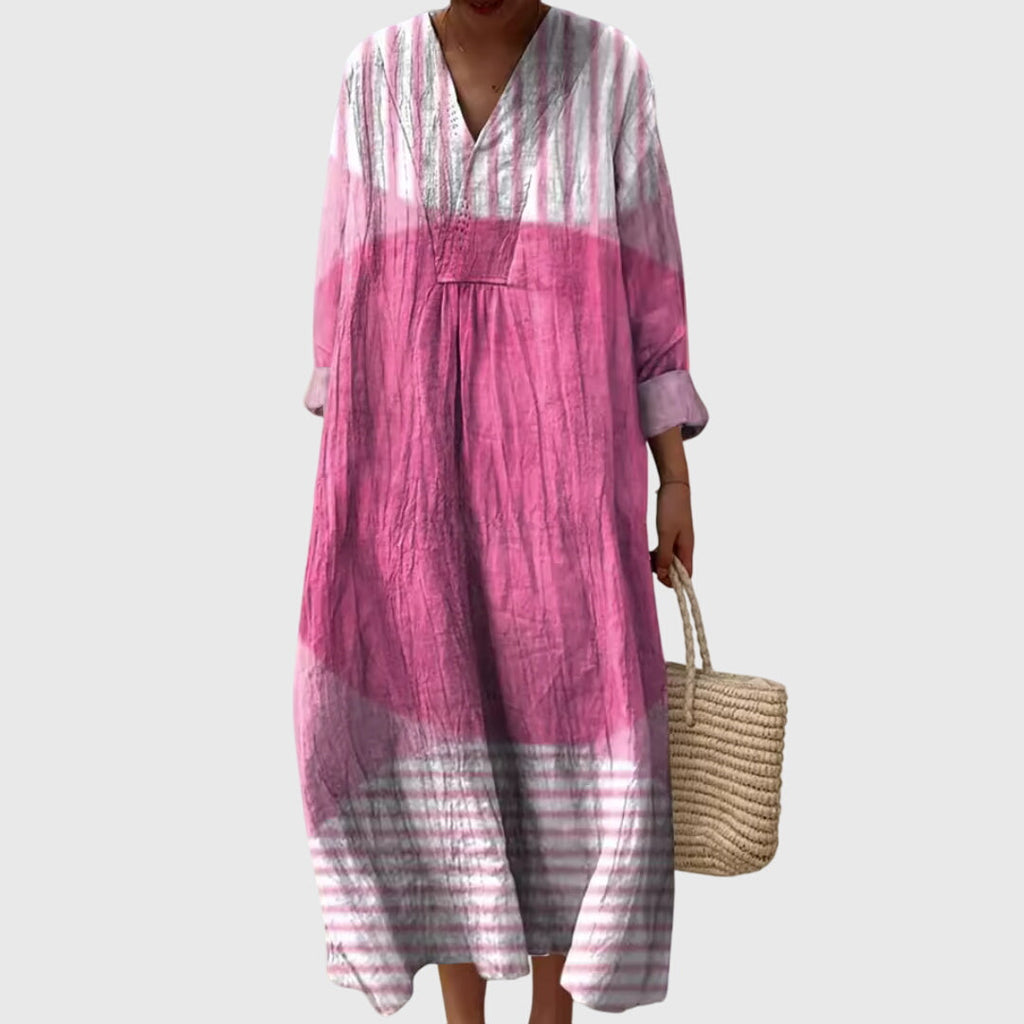 Stephanie | luchtige boho print midi jurk zomer
