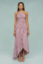 Estelle | Halter maxi jurk geplooid elegant bruiloft