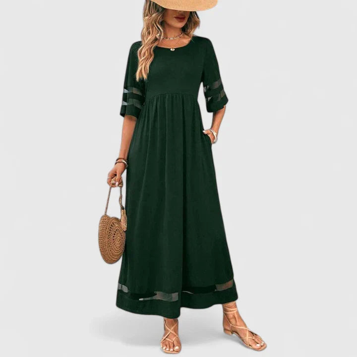 Delymarina | losvallende casual midi jurk zomer