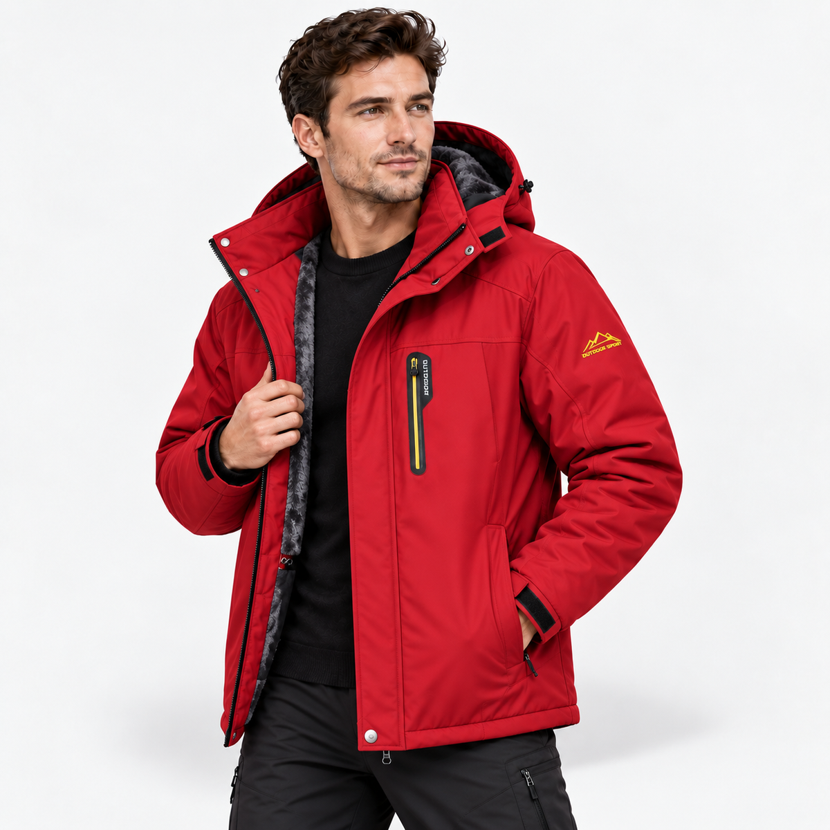 Men’s Heavyweight Fleece-Lined Hooded Winter Jacket