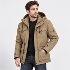 Men’s Heavyweight Detachable Hood Cargo Bomber Jacket