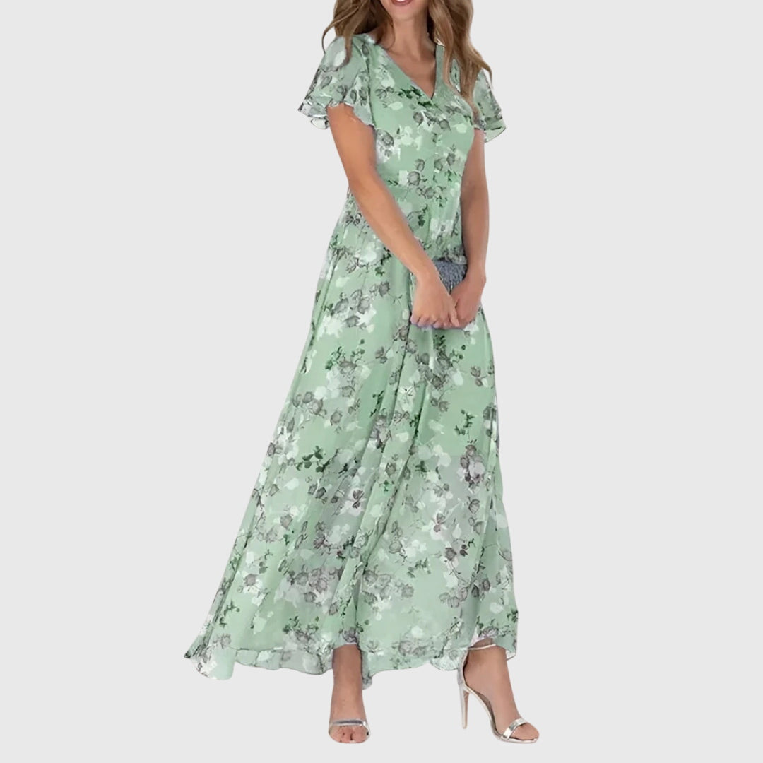 Lola | stijlvolle bloemen midi jurk zomer