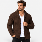 Men’s Cable Knit Button Cardigan – Warm Casual Autumn & Winter Sweater