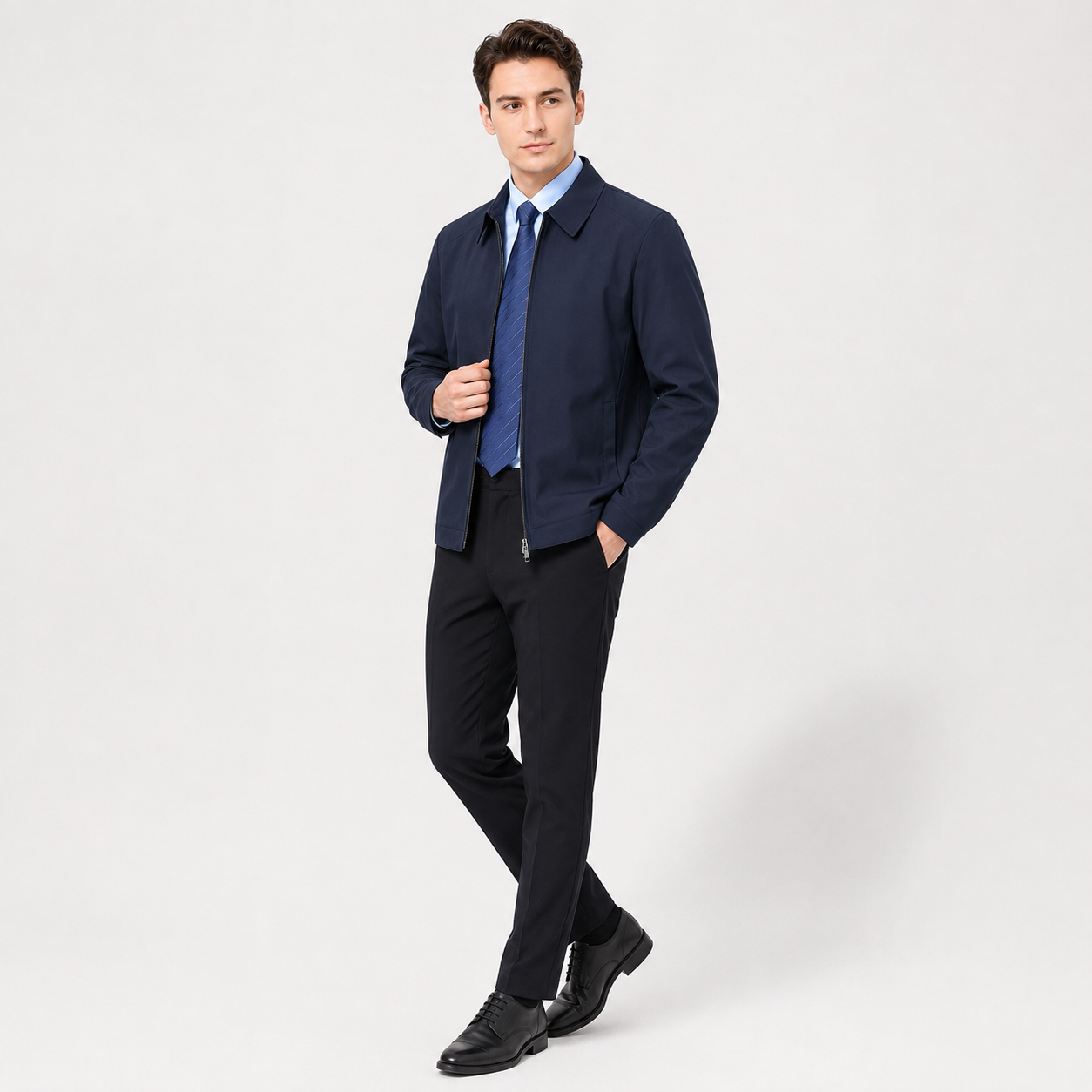 Men's Executive Lapel Zip-Pocket Jacket