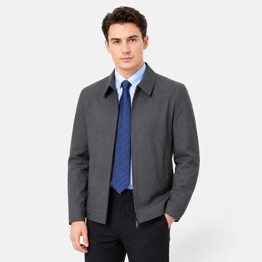 Men's Executive Lapel Zip-Pocket Jacket