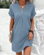 Stella | luchtige v-hals midi jurk zomer casual
