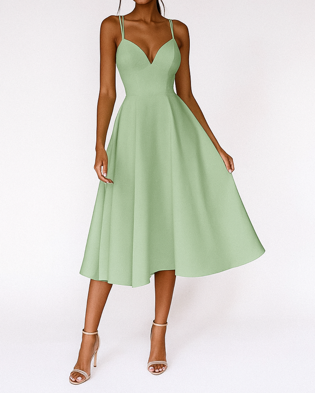Katie | Strappy midi jurk elegant bruiloft