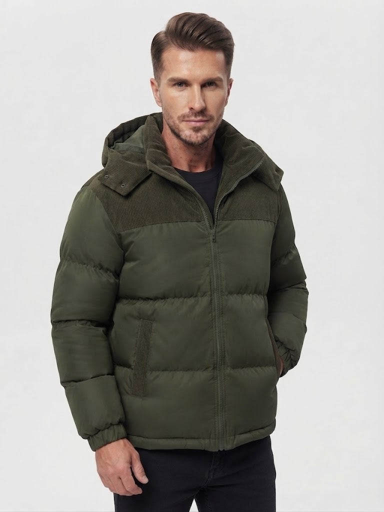 Men’s Warm Hooded Winter Jacket – Thickened Windproof Casual Outerwear