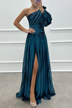 Bonnie | Gestreepte één schouder maxi jurk elegant