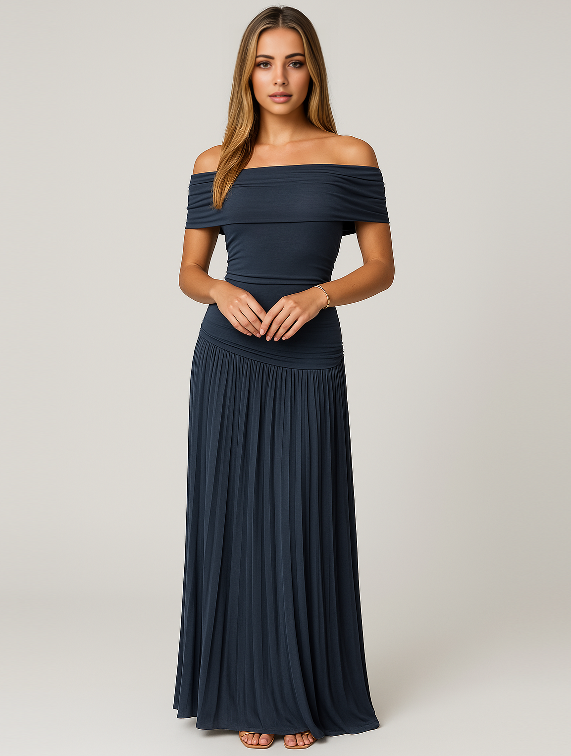 Arden | Plissé maxi jurk elegant bruiloft